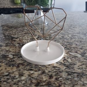❤️‍🔥BOGO FREE Heart Art Deco Golden Decor Jewelry holder porcelain